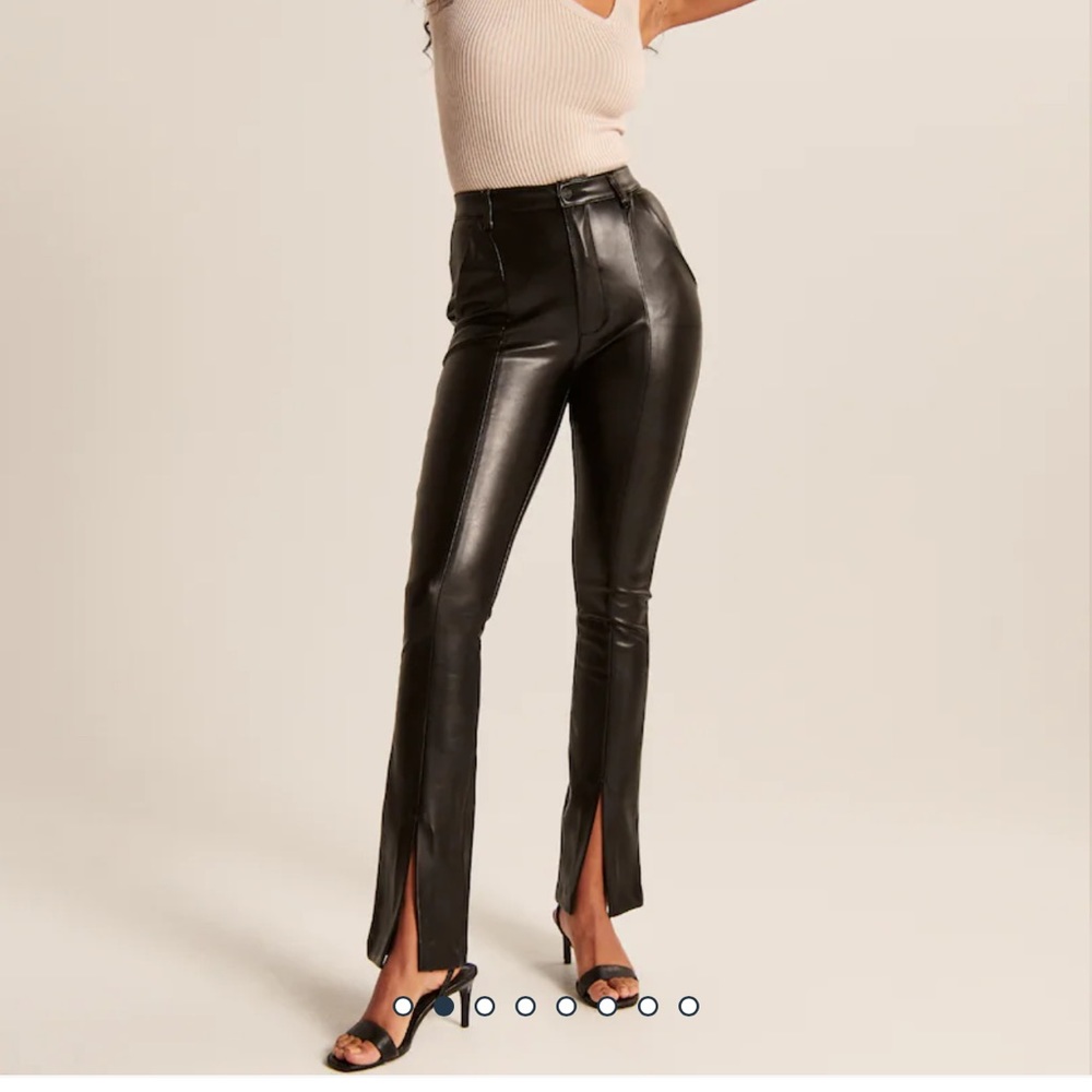 Abercrombie Vegan Leather Split-Hem Pants Size  33/16L (unworn, tag removed)
